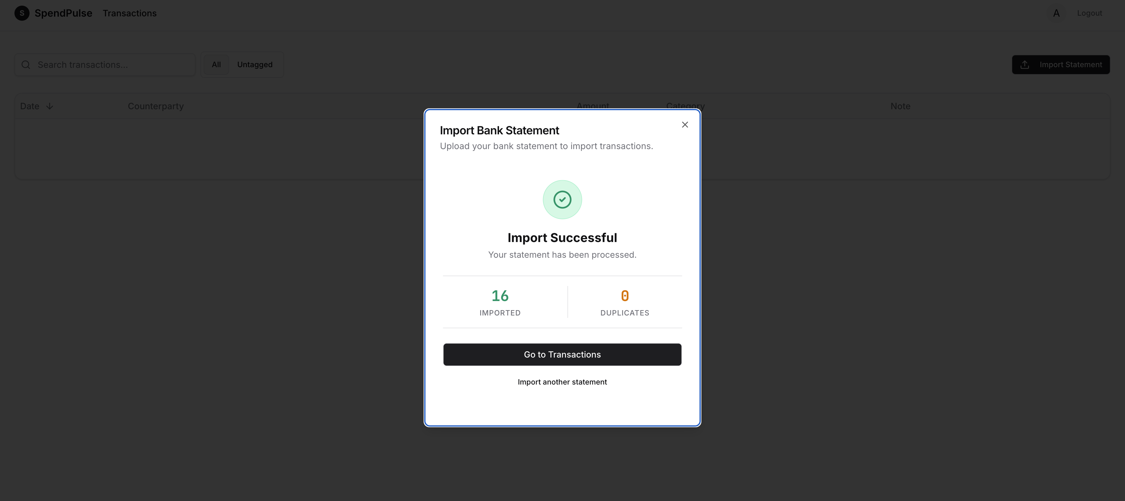 SpendPulse screenshot