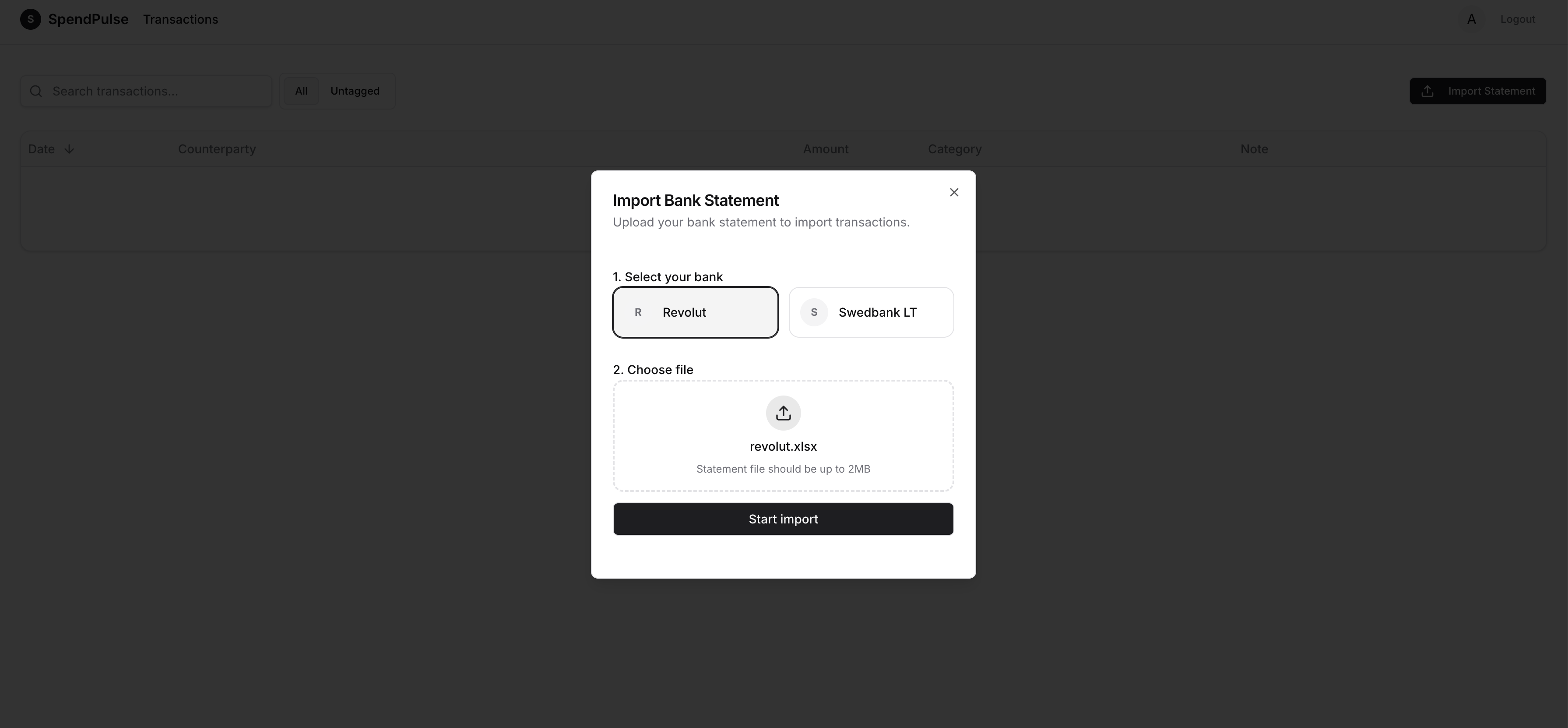SpendPulse screenshot